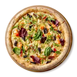 Пицца с креветками, цукини и вялеными томатами Fresh