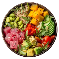 Поке фреш на салатной подушке с тунцом