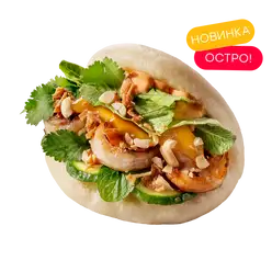 Бао с креветками и манго