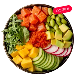 Поке на подушке из риса с лососем