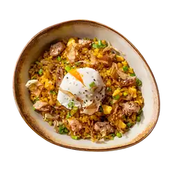 WOK Рис с устричным соусом и яйцом пашот