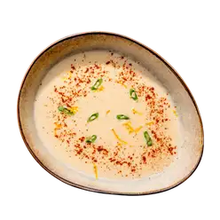 Сливочный крем-суп из лосося с апельсином и копченой паприкой