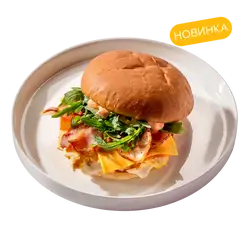 Фреш-бургер бекон, сыр, микс салат