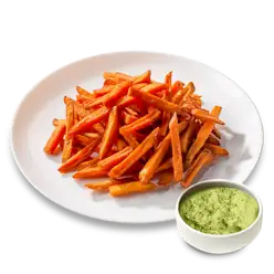 Батат фри с соусом гуакамоле