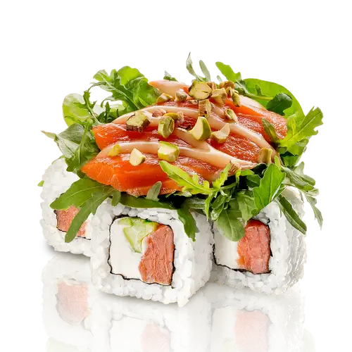 Фреш Ролл с лососем и соусом маракуйя